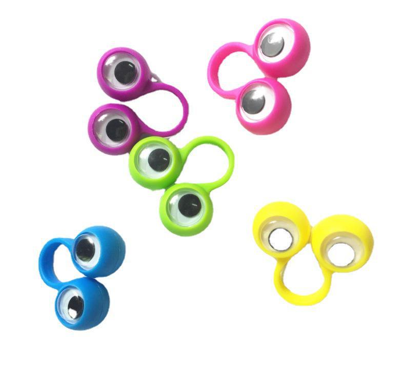 Children's Novelty Finger Eye Toys - Prank Rings for Holiday Parties and Gashapon Fun