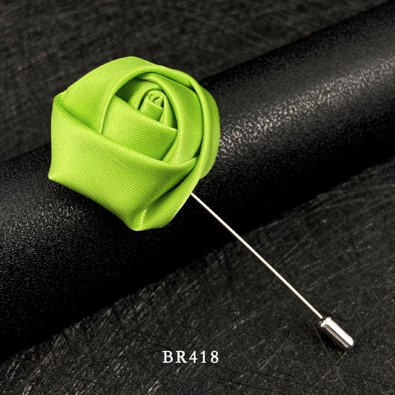 Handmade Multi-Color Rose Fabric Brooch Pin for Men's Suits - Korean Style Accessories