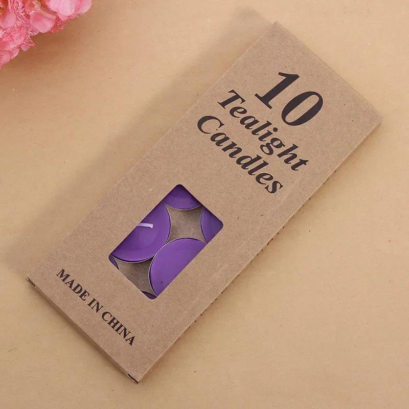 

10 шт./коробка Маленькие мерцающие декоративные свечи Романтическое красное синее желтое чайное освещение для дня рождения