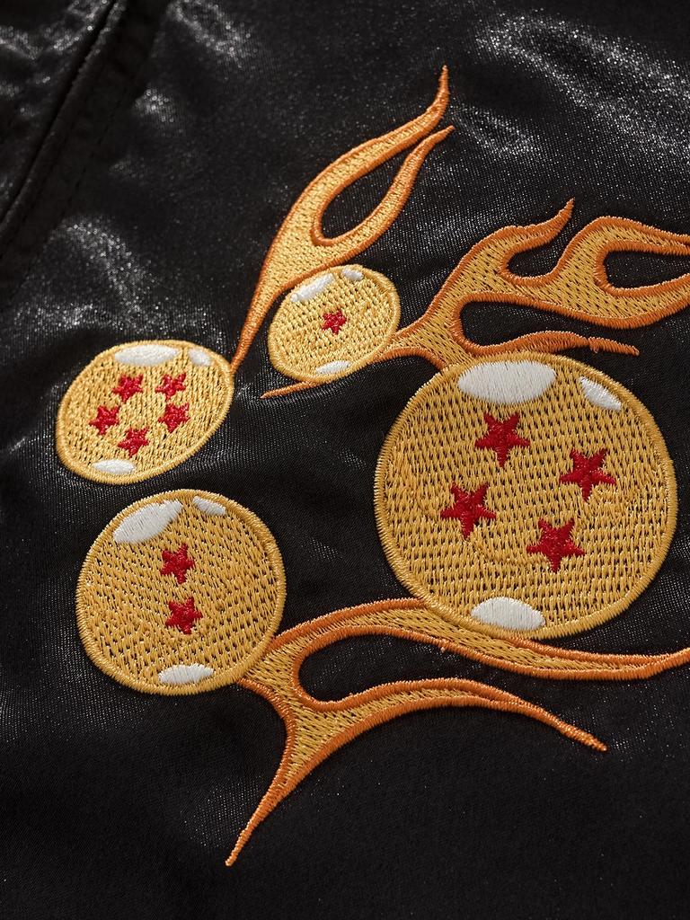 Huaxia Junpin Men's Dragon Ball Embroidered Baseball Jacket - Chinese Style Casual Outerwear A054