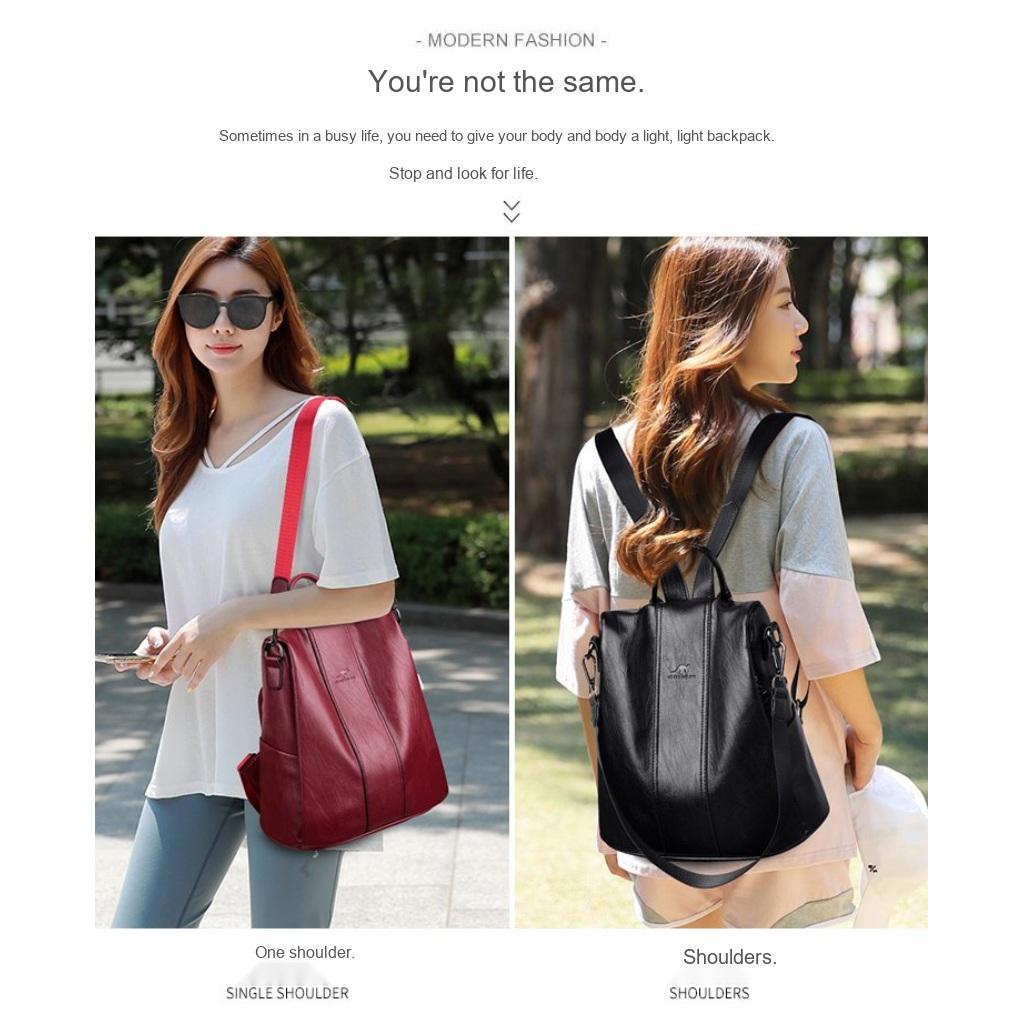 Backpack for Women PU Adjustable Strap Convertible Daily Commute