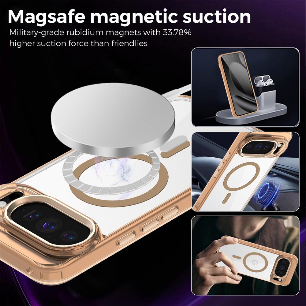 Luxury High Transparent Magnetic For Magsafe Wireless Charging Case For Google Pixel 10 Pro XL 9A Solid Color Bumper Back Cover