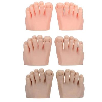 Practice Fake Foot Model,Soft Silicone Fake Foot Prosthetic Manicure Tool Half Foot Design for Nail Tips Art Training