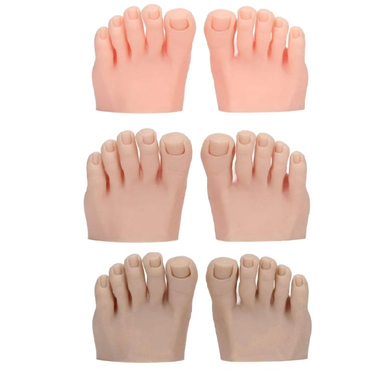 Practice Fake Foot Model Half Foot Design Fake Foot Flexible Silicone Prosthetic Manicure Tool for Nail Art Training