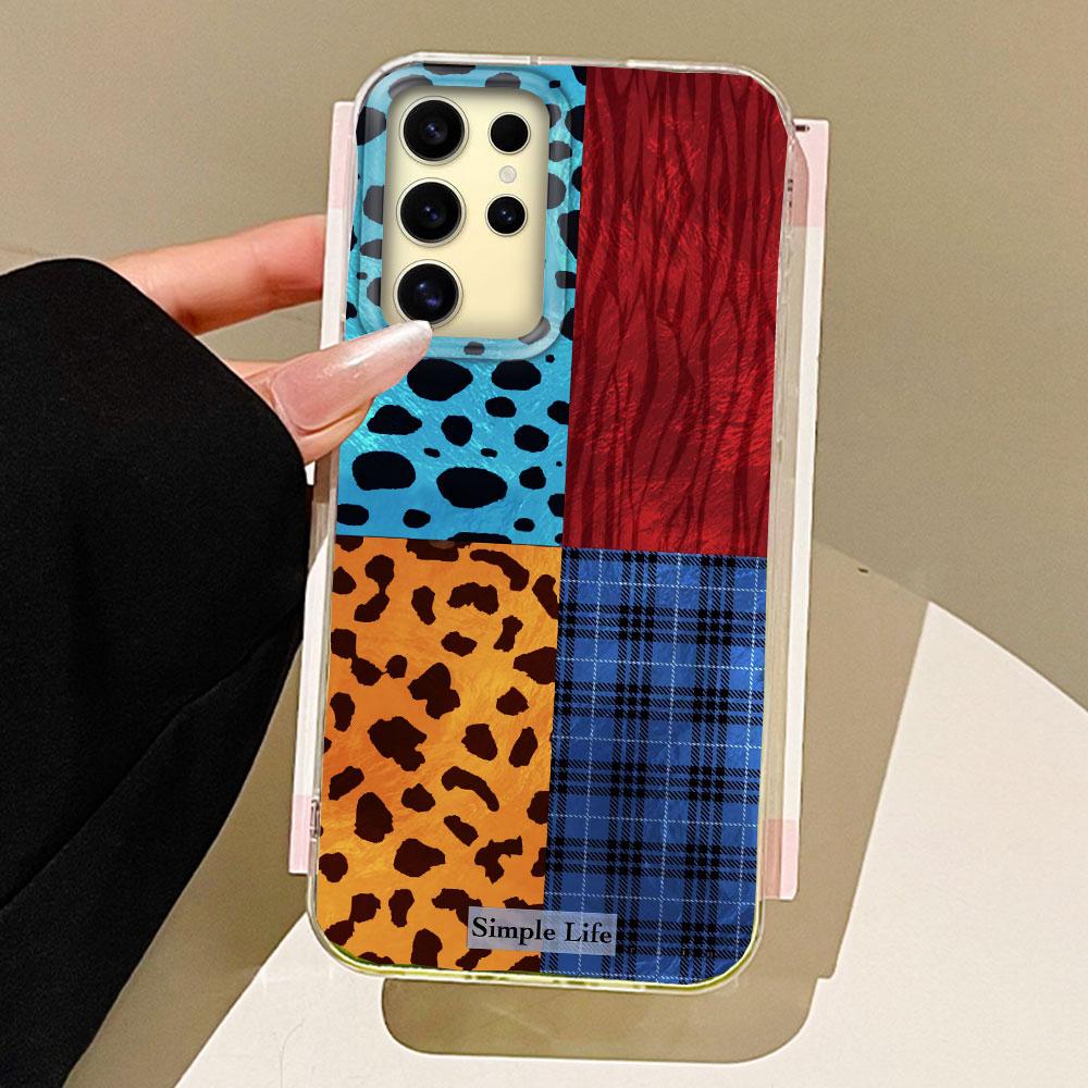 

Ретро четырехцветный леопардовый узор женский чехол для телефона для Samsung Galaxy S25 Edge S24 S23 S22 S21 S20 FE Plus Ultra оболочка задняя крышка Samsung Galaxy S22 Plus белый