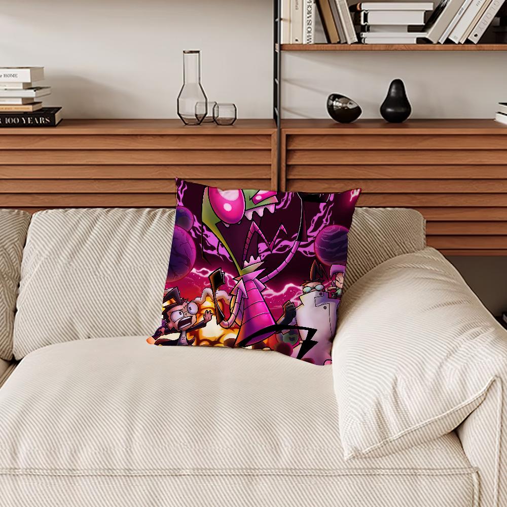 Cartoon Invader Zim Cool Pillow Case Sofa Living Room Bedroom Headboard Backrest Cushion Square Cushion Nap Time