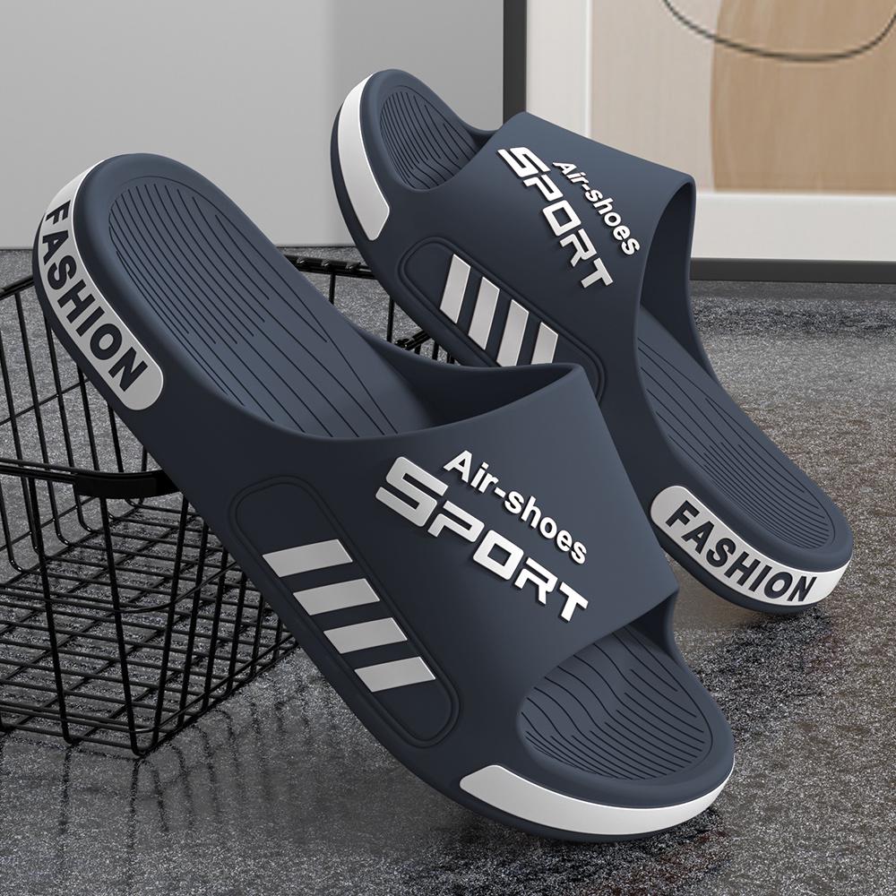 Men's Summer Non-slip Odor-resistant Shower Slippers, Wear-resistant, Plus Size, Cool for Indoor and Outdoor Use