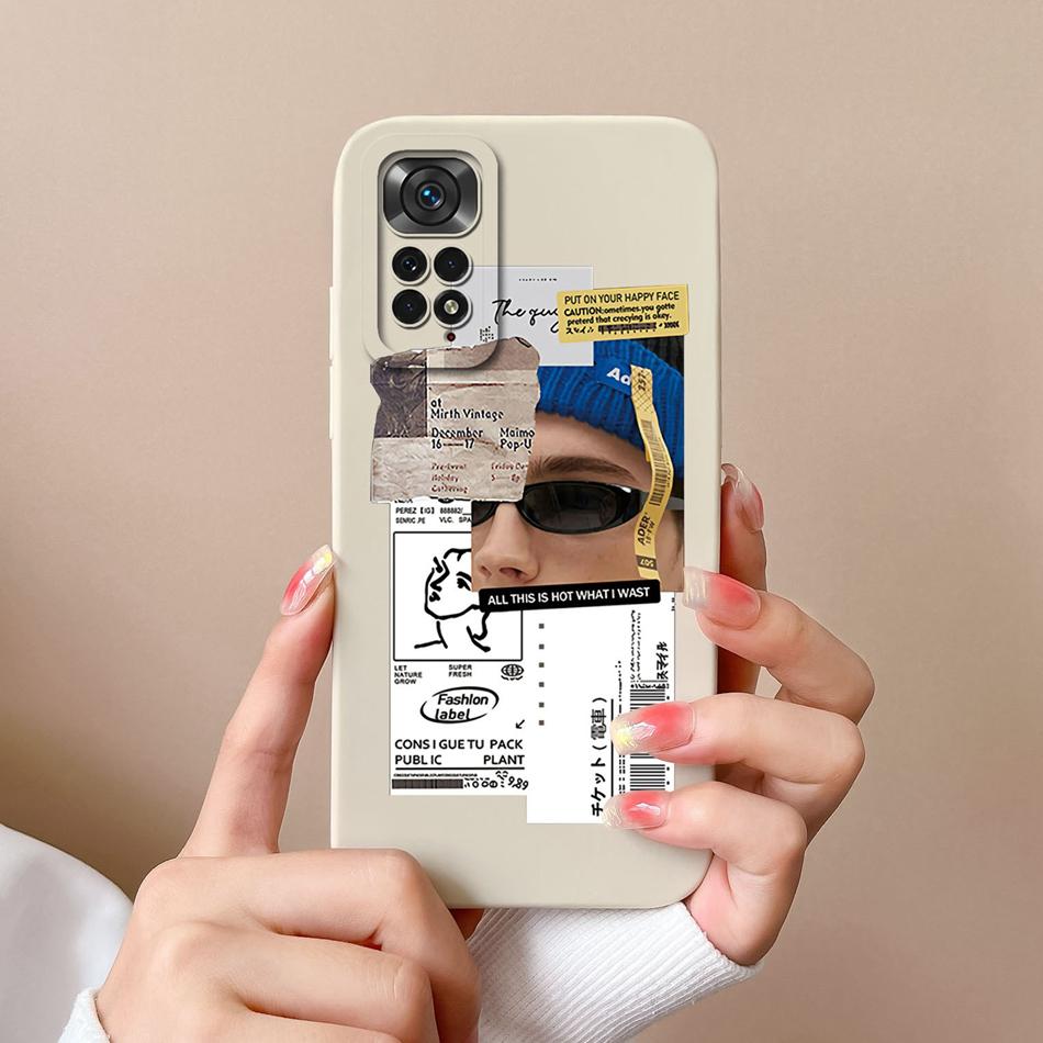 For Xiaomi Redmi Note 11S Cases Cartoon Liquid Silicone Full Coverage Anti Drop Shell For Xiaomi Redmi Note11S 11 S Coque Capa