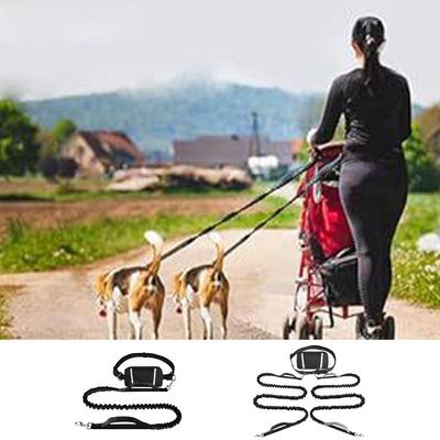 Dog Traction Rope Pet Running Rope with Zipper Pouch Adjustable Reflective Dog Cord for Travel Camping Hiking Outdoor Jogging