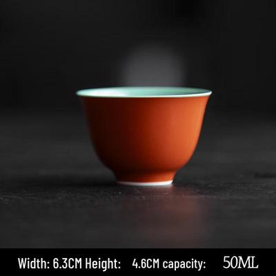 Yuzhuxun Forbidden City Red Ceramic Gaiwan Tea Set