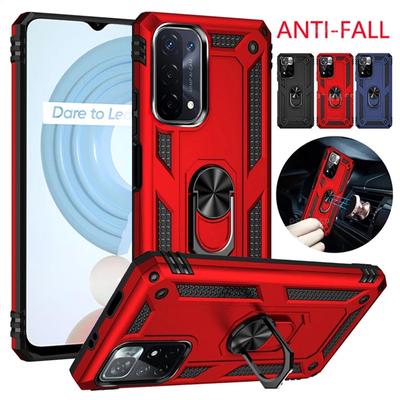 Luxury Shockproof Armor Ring Case For OPPO Realme C21Y C21 C25Y A54 A74 A94 A53 A53S A32 A93 A55 A36 A76 A9 A52 A72 4G 5G Stand Car Holder Cover Shell