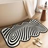 Irregular Simple Printing Bathroom Thickening Mat Bath Non-slip Carpets In Wash Basin Bathtub Side Floor Rug Shower Room Doormat Memory Foam 3D Pad