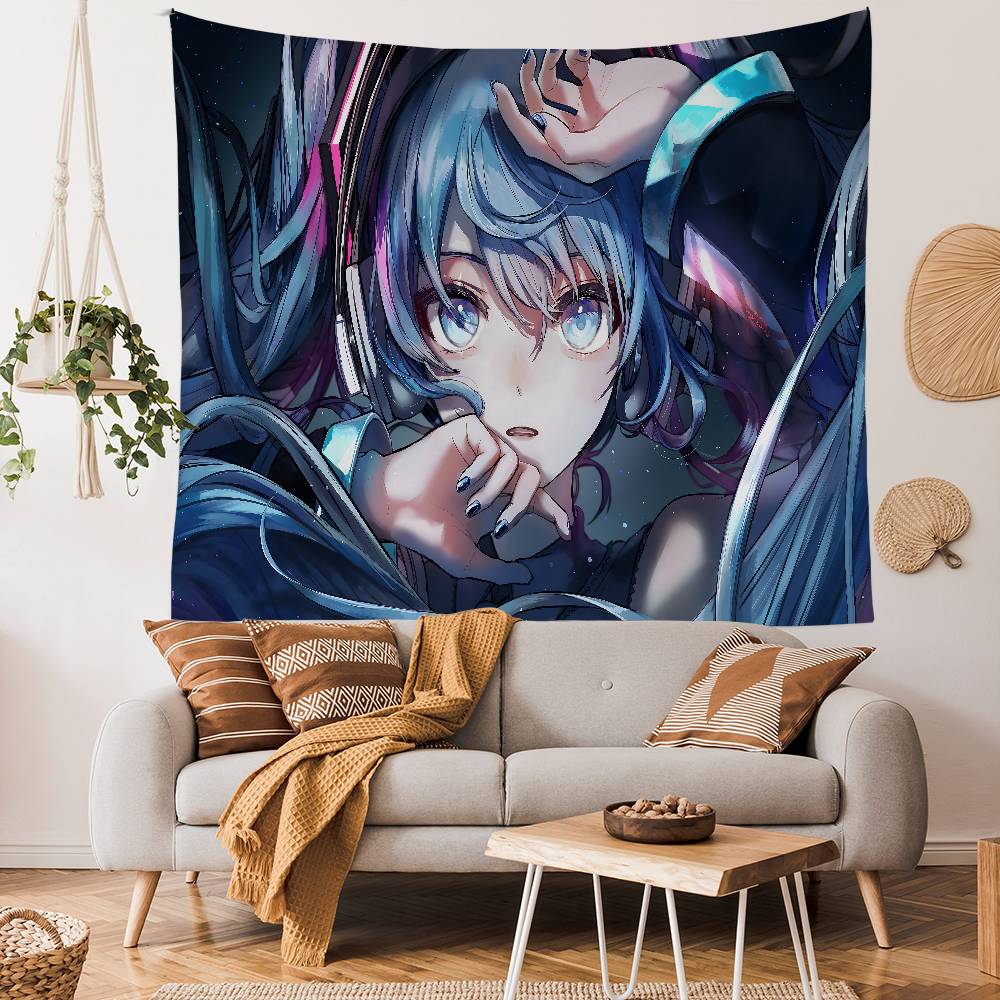Music Characters MMiku Hanging Bohemian Tapestry Indian Buddha Wall Decoration Witchcraft Bohemian Hippie Cheap Hippie Wall