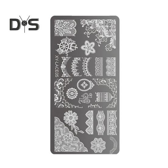 Stamping Plates Set Bows Flowers Lace Design Manicures Decoration Metal Plate Transfer Sweet Series Template