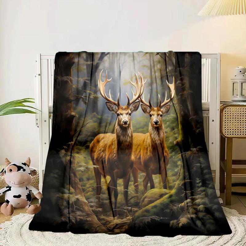 Deer With Floral Crown Blanket Flannel Blanket Throw Blanket Sofa Cover Blanket Soft Premium Blanket Picnic Blanket Tv Blanket Gifts