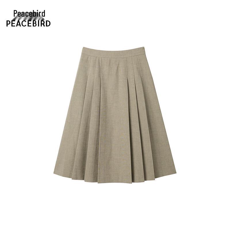 PEACEBIRD Elegant Pleated Midi Skirt M