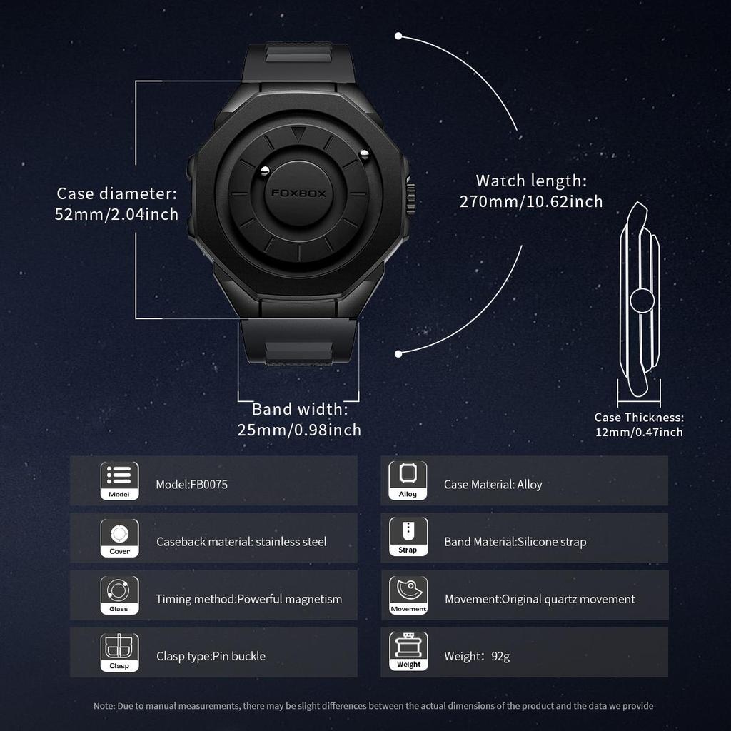 LIGE x FOXBOX Creative Men Watch Fashion Cool Magnetic Men's Quartz Watch