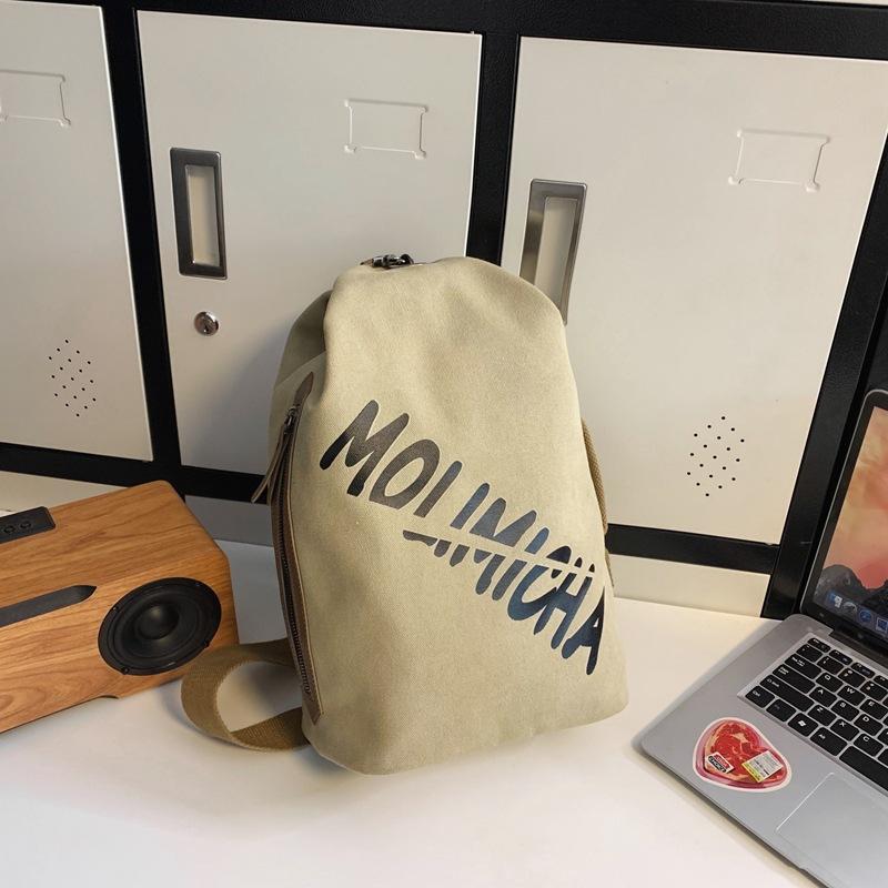 New breast bag men's personality trendy cool shoulder bag outdoor casual canvas small satchel retro versatile men's messenger bag