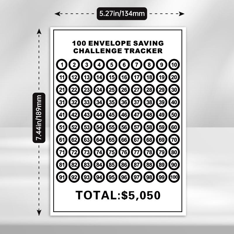 100 конвертов переплет 1-100-дневный вызов экономия блокнот с отрывными листами сменная наклейка 980₽
