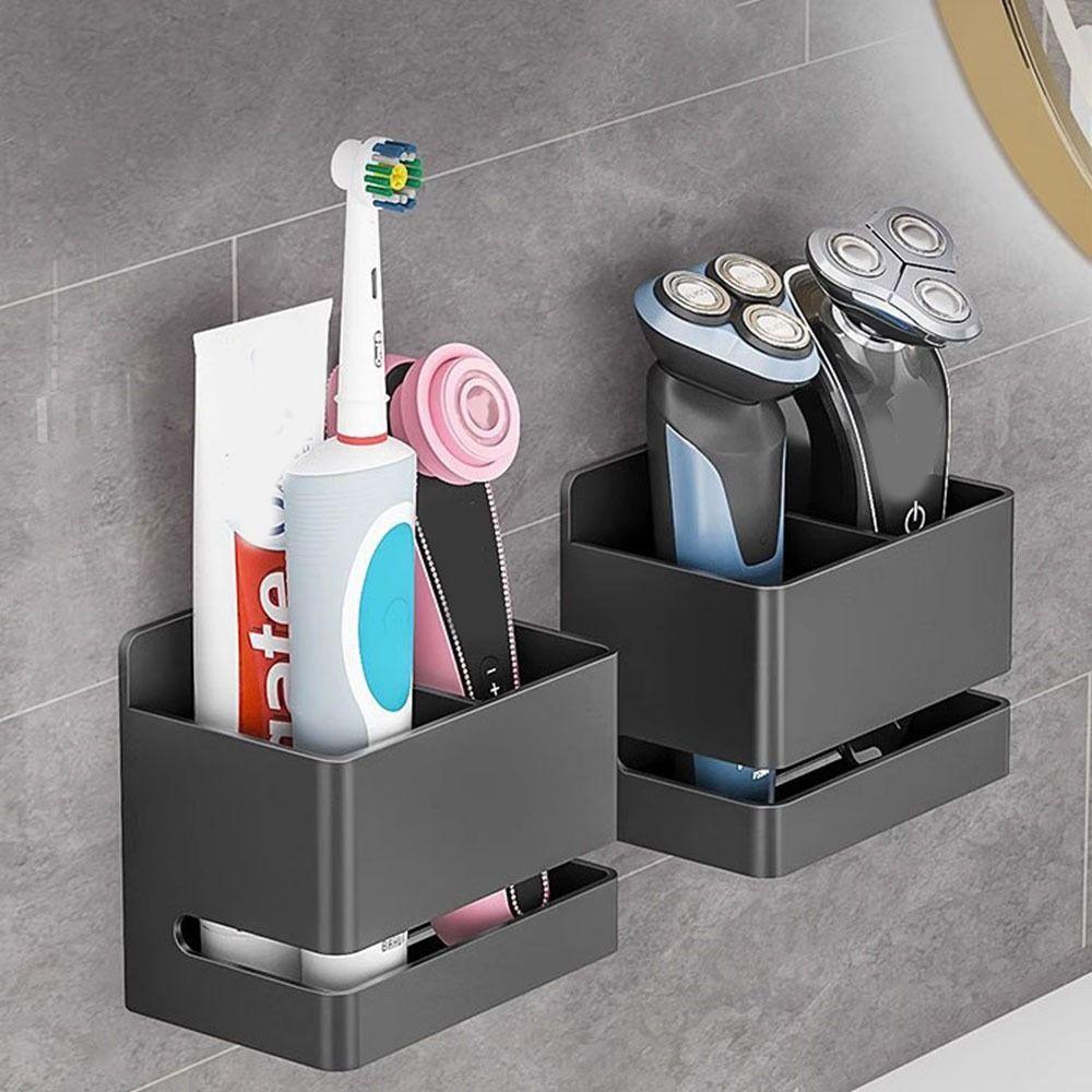 Wall Mounted Toothbrush Holder Punch Free Razor Storage Rack Practical Toothpaste Holder  Kitchen