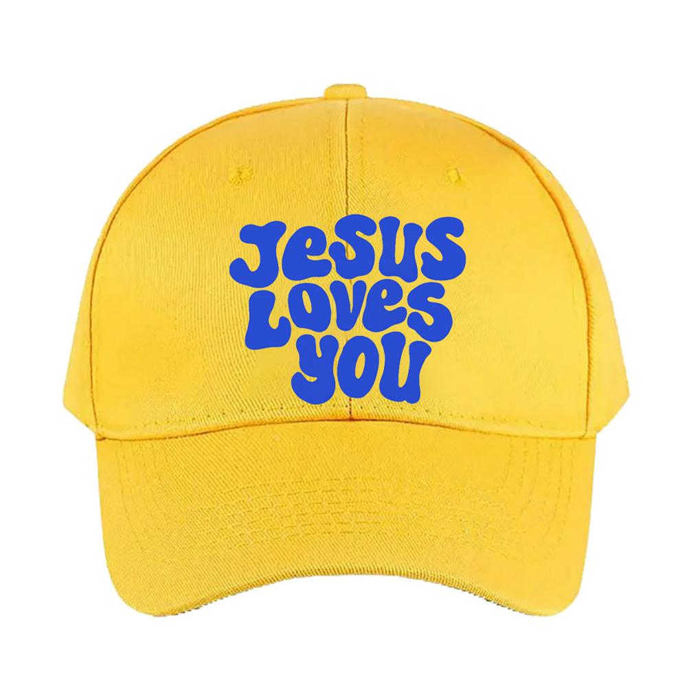 Jesus Loves You Blue Cap Summer Woman Man Adult Hat Fashion Casual Adjustable Printed Baseball Caps Trucker Cap
