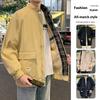 Cozy Up Workwear Jacket Plaid Stand Collar Large Size Loose Plus Size Casual Men's Coat
