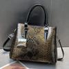 New Snake Skin Pattern Large Capacity Women's Handbag Fashionable Leather Handbag Shoulder Bag with Zipper And Phone Pocket
