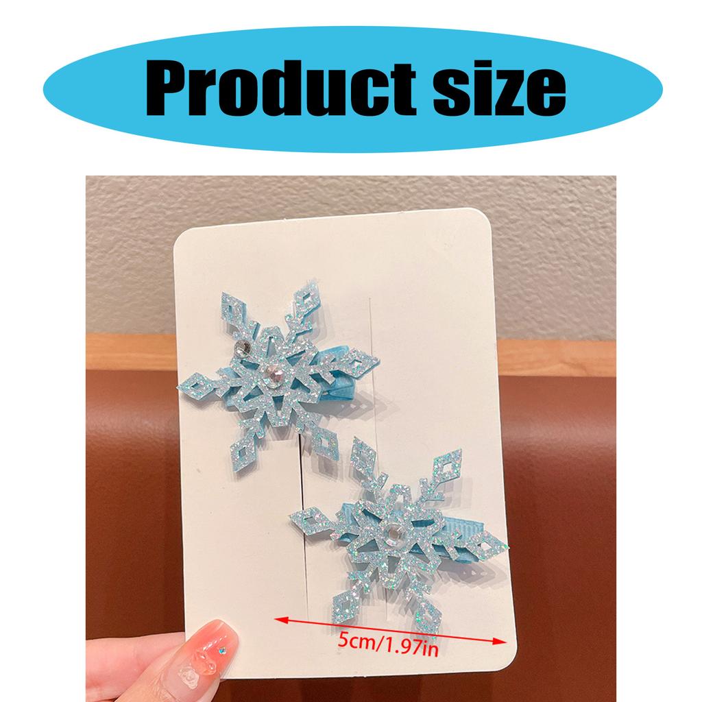 Snowflake Hair Clip Christmas Barrette Sweet Christmas Flat Clip Hairpin Christmas Elegant Hair Clip for Bunches