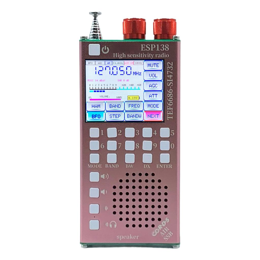Dual Modes RDS Data Display Radio 2500mAh Hand-Held Radio Receiver ESP138 ESP32 SI4732 for Bluetooth-Compatible Speakers