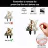 Flower Fairy Garden Stake, 2D Acrylic Fairy with Butterfly Wings Yard Art Stake, Waterproof Outdoor Fairy Tale Decoration for Yard Lawn Planter
