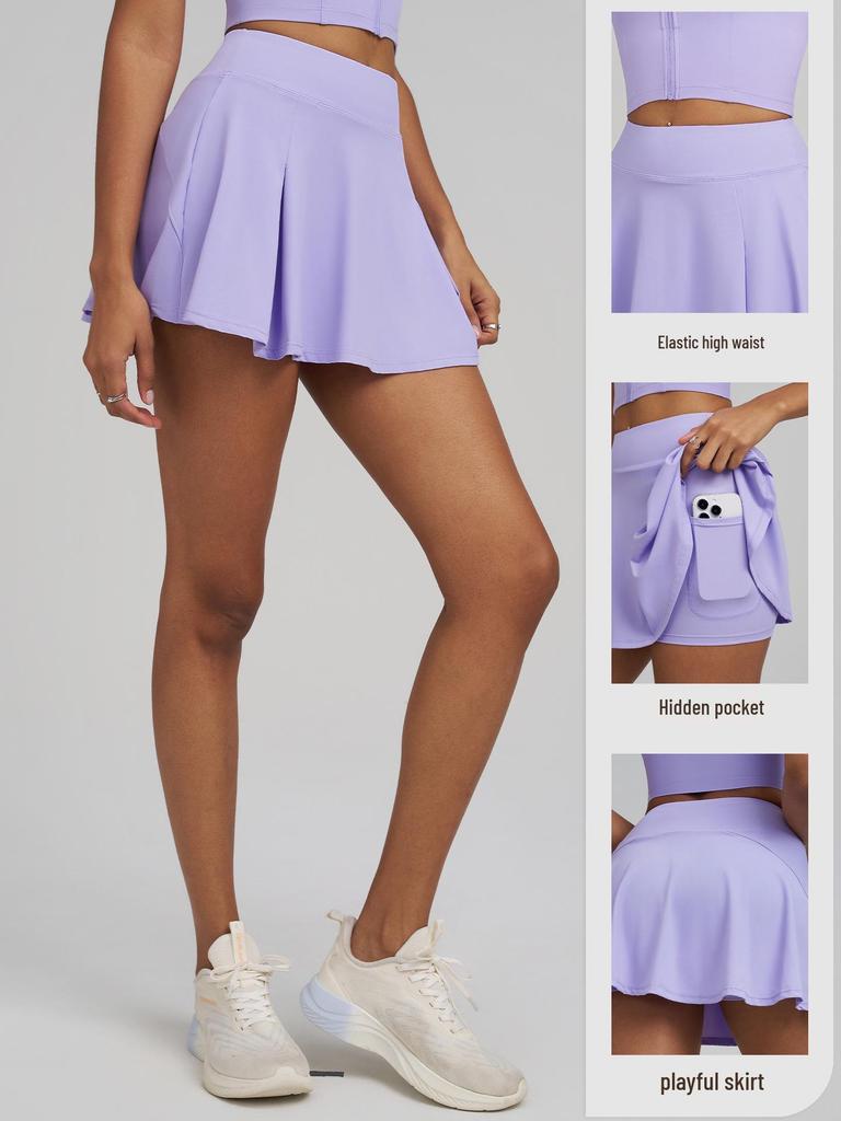 Riesiger Damen Schnelltrocknender Anti-Exposure Sport- und Yogarock - Eleganter Fallender Tennis-Fitnessrock für den Sommer