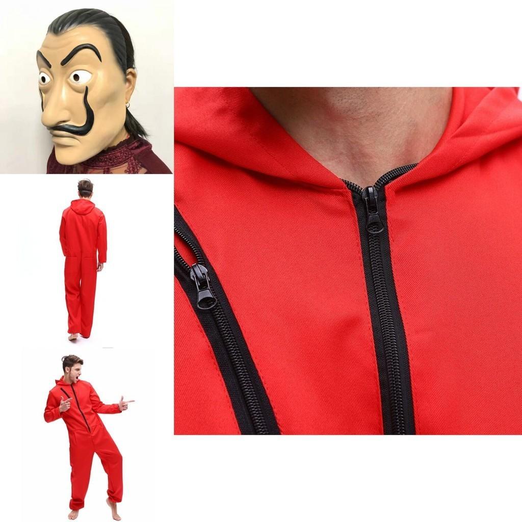 Leichtes Salvador Dali Money Heist La Casa De Papel Kostüm und Masken-Set