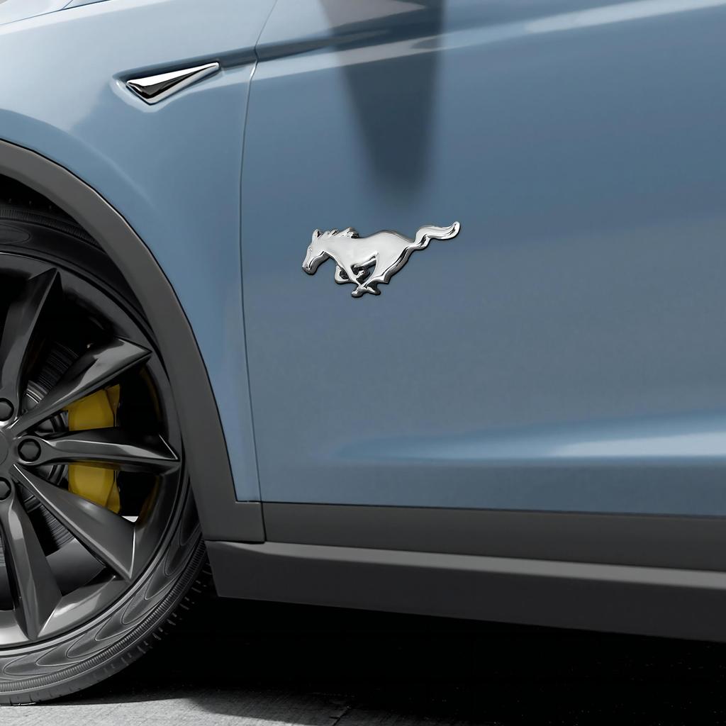 3D Metal Car Sticker Mustang Style Body Trunk Decoration Decal For Ford Focus ST Mk2 Mk3 Mk7 Fiesta Ranger Kuga F150 Valve Cap GMSBD1