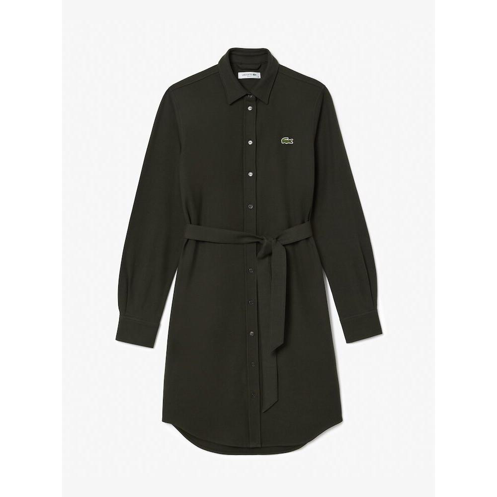 Lacoste Womens Belted Pique Shirt Dress Ef3263 54n L7a q2nEf3263 54nL7a