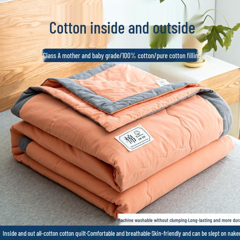 Edredón de Algodón Puro Lavado - Suave, Ligero, Transpirable, Perfecto para el Verano, Disponible en Tamaños Individual y Doble.
