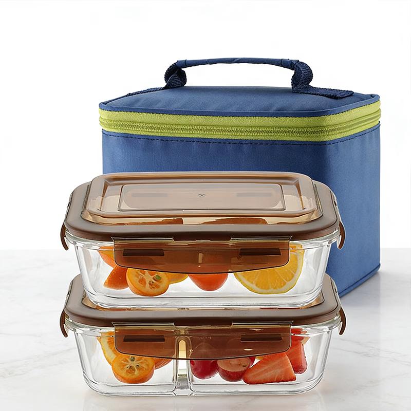 SUPOR 2-Compartment Glass Food Storage Container
