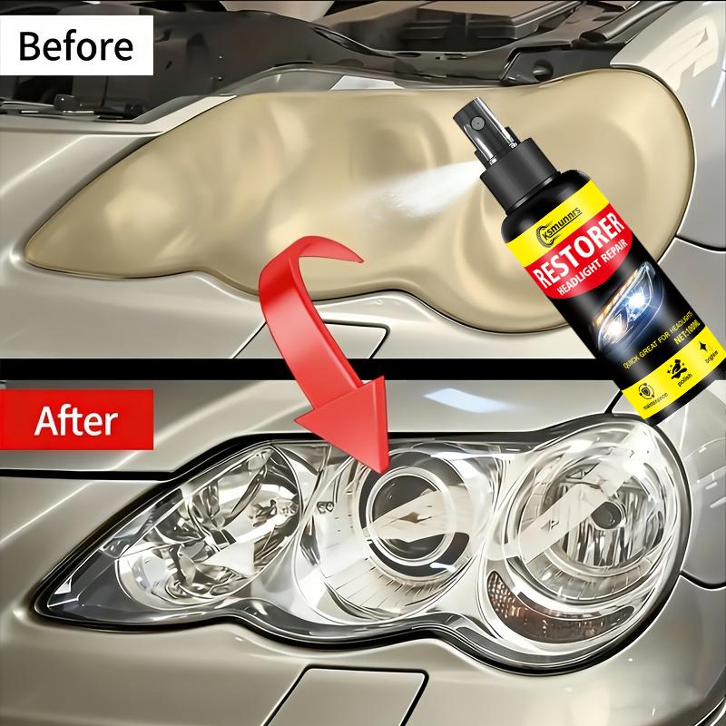 Ceramic Headlight Restoration Spray, Premium Automotive Headlight Repair Tool - Removes Yellowing and Oxidation, Restores Clarit