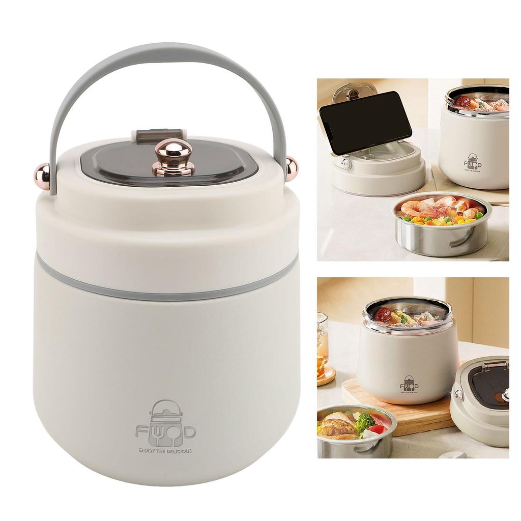 Isolierter Lebensmittelbehälter 304 Edelstahl Lang anhaltende Isolierung Vakuum Brotdose mit Löffel Essstäbchen für Büro Schule