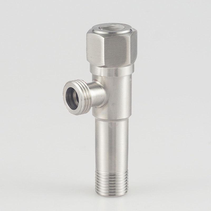 1pc Stainless Steel Hot And Cold Angle Valve Large Flow Drain Toilet Water Stop Triangle Valve Switch all copper 3/4''