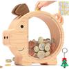 1PC large piggy bank with cute piggy face and expressive eyes - sturdy savings box with open slot and coin storage