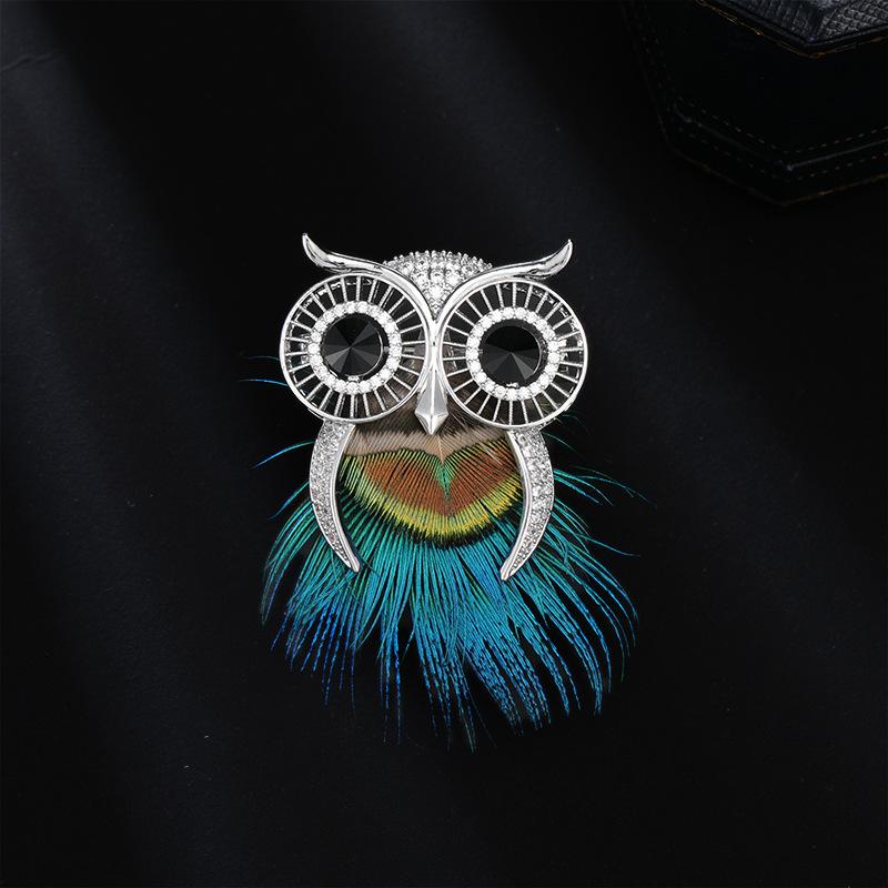 

Винтажная брошь в виде совы, высококачественная брошь в виде животного, винтажная брошь, высококачественная брошь для пиджака, пальто, аксессуары серебряный