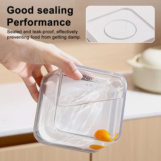 Airtight Food Container with Pop Lid Stackable Kitchen Pantry Organizer One Button Opening Flour Sugar Container for Cereal Rice Flour Pasta Snacks