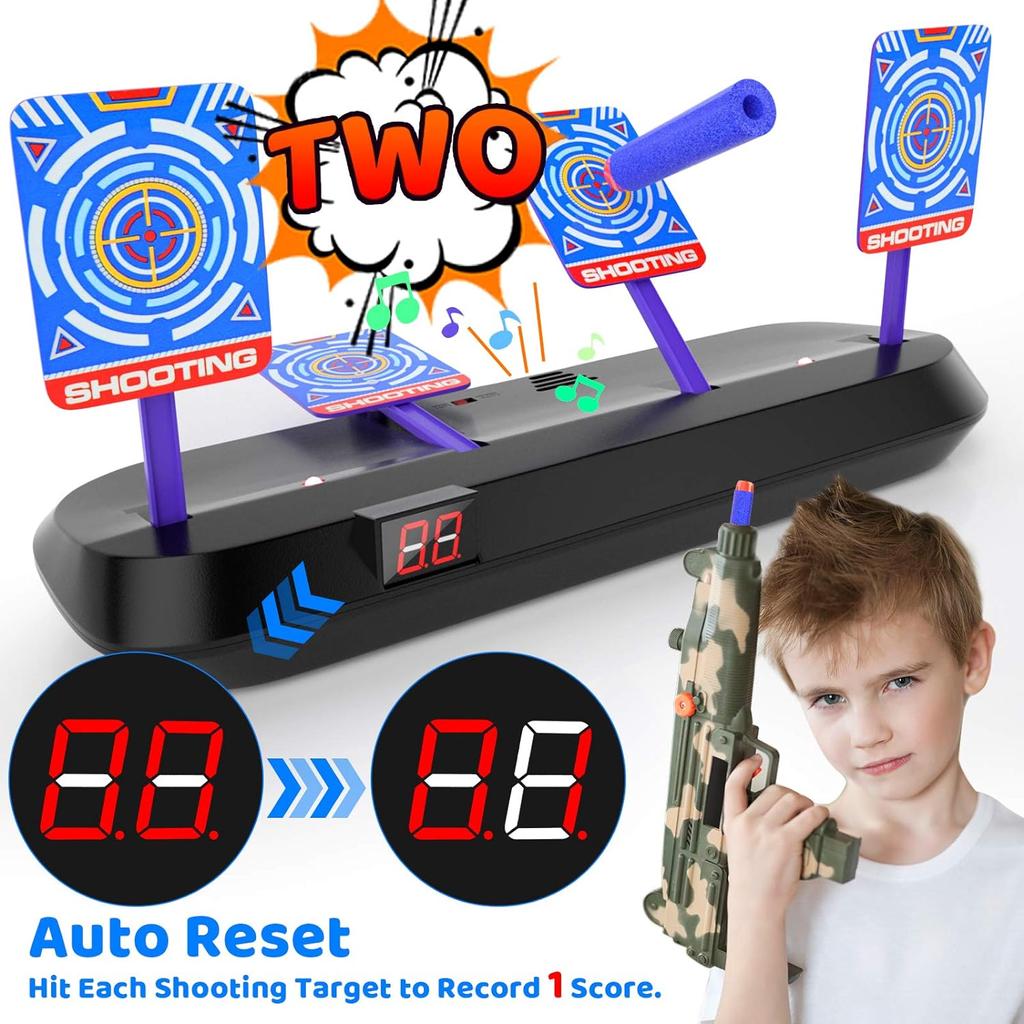 Electronic Digital Target for Nerf Guns Auto Reset Intelligent Light Sound Effect Target for Nerf N-Strike Elite/Mega/Rival Series
