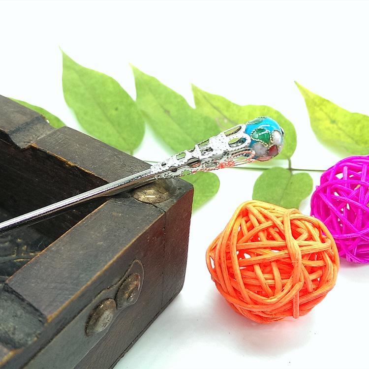 

Перегородчатая классическая заколка для волос ретро одинарная бусина заколка для волос аксессуары для волос универсальная простая заколка для волос-диск ципао головной убор женский