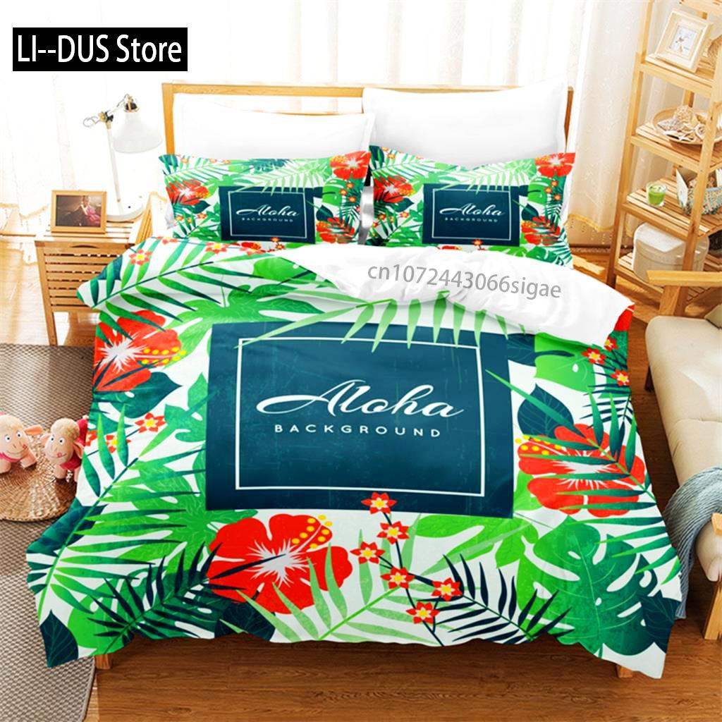 Tropical Plants Bedding Set Duvet Cover Set 3d Bedding Digital Printing Queen Size Bedding Set Fashion Design