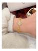 Adjustable Four-Petal Zircon Flower Bracelet - Elegant Hand Jewelry for Women, 2026