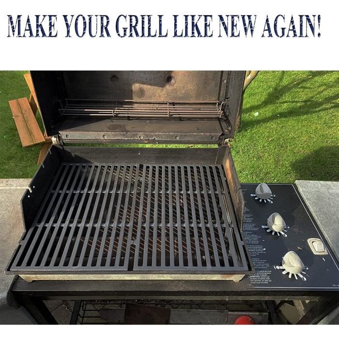 GFTIME 7638 Grătare de gătit 44,5 x 30 cm pentru Weber Spirit 300 E310 E320 S310 S320, Spirit 700, Weber 900 - Fontă - Set de 2