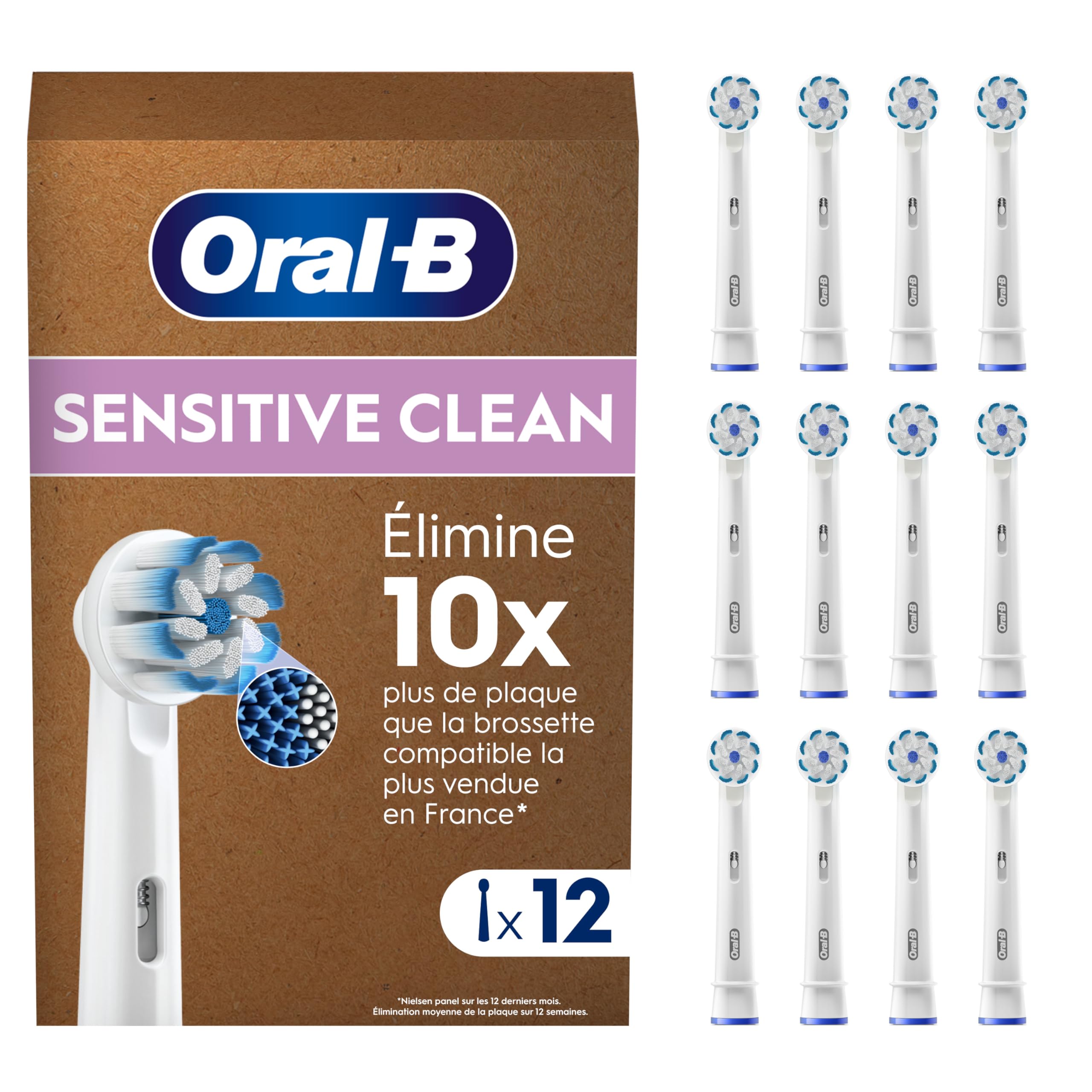 

Braun Oral-b Sensitive Clean Replacement Brush Set, Soft Ultra-Fine Bristles, Frustration-Free Packaging, EB60 (12 Brushes)