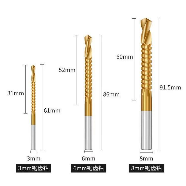 6Pcs HSS Step Drill Bit Set Multi Sizes Pagoda Drill for Wood Hole Drilling Slotting with Aluminum Storage Box
