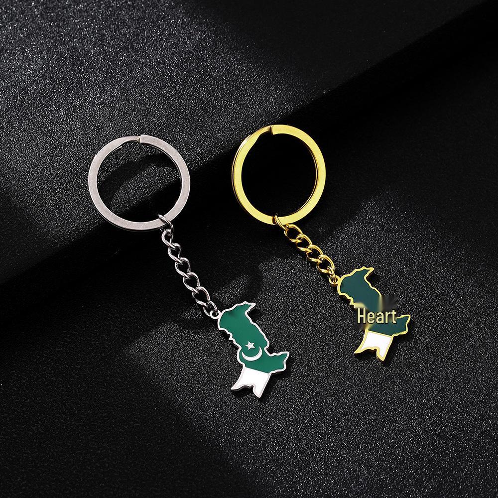 Ethnic Style Enamel Pendant Keychain - European & American Hot Selling Titanium Steel Decor for Men & Women